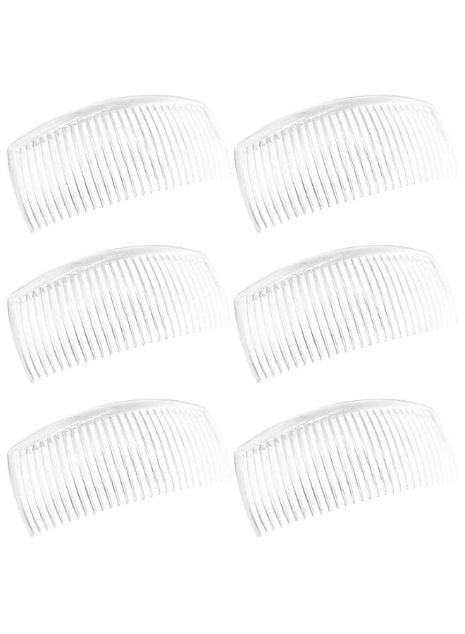 SourceTon 6 Packs French Twist Comb, SourceTon Plastic Side Hair Combs with 29 Teeth Hair Comb Hair Clip Combs for Fine Hair Accessory for Women- Clear - Image 1