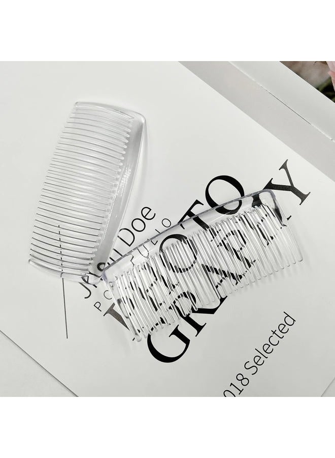 SourceTon 6 Packs French Twist Comb, SourceTon Plastic Side Hair Combs with 29 Teeth Hair Comb Hair Clip Combs for Fine Hair Accessory for Women- Clear - Image 2