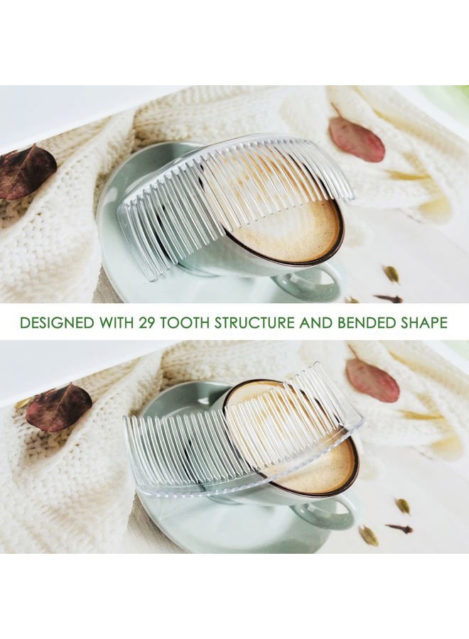 SourceTon 6 Packs French Twist Comb, SourceTon Plastic Side Hair Combs with 29 Teeth Hair Comb Hair Clip Combs for Fine Hair Accessory for Women- Clear - Image 3