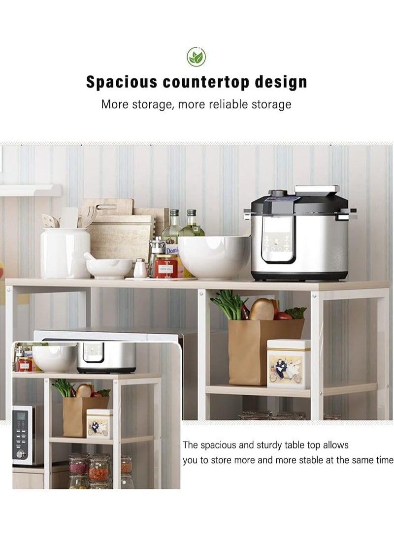 DubaiGallery Kitchen Baker's Rack, 4-Tier Microwave Oven Stand with Storage Cabinet, Home Save Space Organizer Shelf Storage Racks,Utility Storage Shelf for Spice,Utensils,Vegetable - Image 3