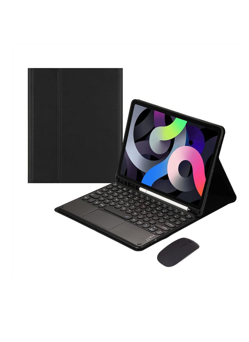 Aookay - [3 in 1] Arabic and English Keyboard Case for iPad Air 11" M3/M2 (7th/6th, 2025/2024) with Bluetooth Mouse, Lightweight Magnetic Stand Case with Pen Holder, Detachable Touch Keyboard [Pen Not Included] - Image 1