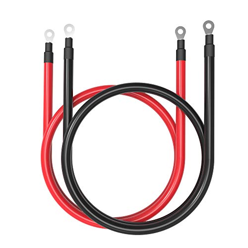 SHIERLENG 4 AWG 4 Gauge Battery Cables Red + Black Pure Copper Power Inverter Wire Set with 3/8 in Lugs for Solar, RV, Car, Boat, Automotive, Marine, Motorcycle (4 AWG, 1 Feet) - Image 2