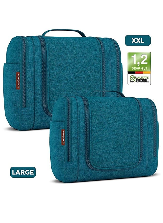 SUNYS Large capacity unisex hanging travel toiletry bag, with compartments for jewelry storage, hanging cosmetic accessories, waterproof shampoo and cosmetics pouch, makeup essentials, and toiletries - Image 2