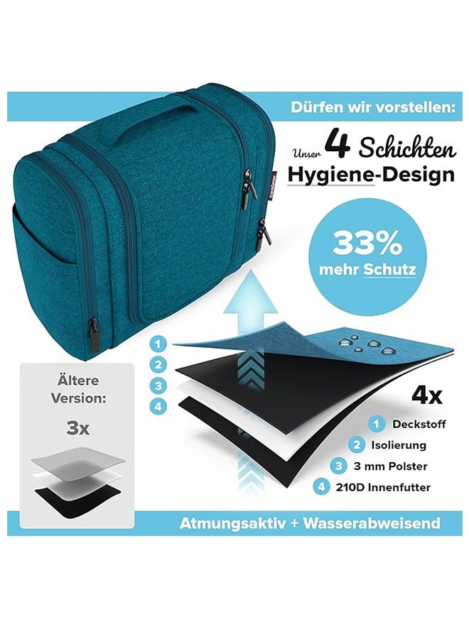 SUNYS Large capacity unisex hanging travel toiletry bag, with compartments for jewelry storage, hanging cosmetic accessories, waterproof shampoo and cosmetics pouch, makeup essentials, and toiletries - Image 3
