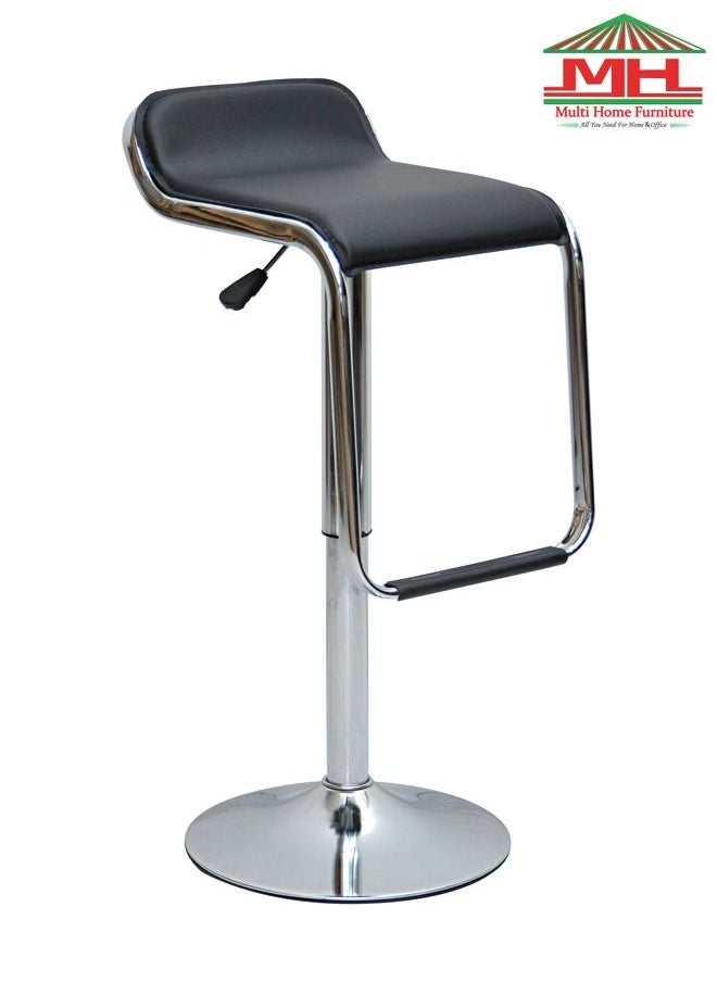 Multi Home Furniture - Adjustable Swivel Barstools, PU Leather With Chrome Base, Pub Counter, Multi Function Chair (020BC-BLACK) - Image 1