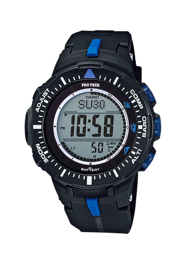 CASIO PRO TREK Solar Digital Watch PRG-300-1A2ER, 47 mm Black LCD Dial, Resin Case & Strap, Triple Sensor (Altimeter + Barometer + Compass), 100 m WR - Image 1