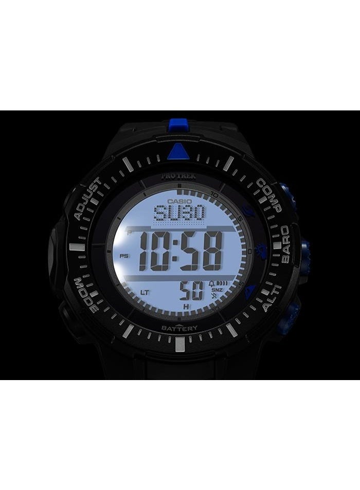 CASIO PRO TREK Solar Digital Watch PRG-300-1A2ER, 47 mm Black LCD Dial, Resin Case & Strap, Triple Sensor (Altimeter + Barometer + Compass), 100 m WR - Image 2