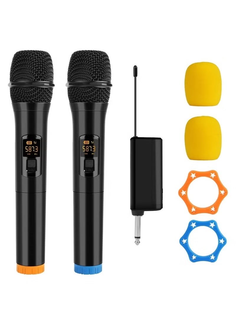 DUSALA Pack OF 2 Wireless Unidirectional Microphone Handheld Mic With Receiver 1/4 Output For Conference Weddings Stage Party Karaoke Duel Cordless Very - Image 1