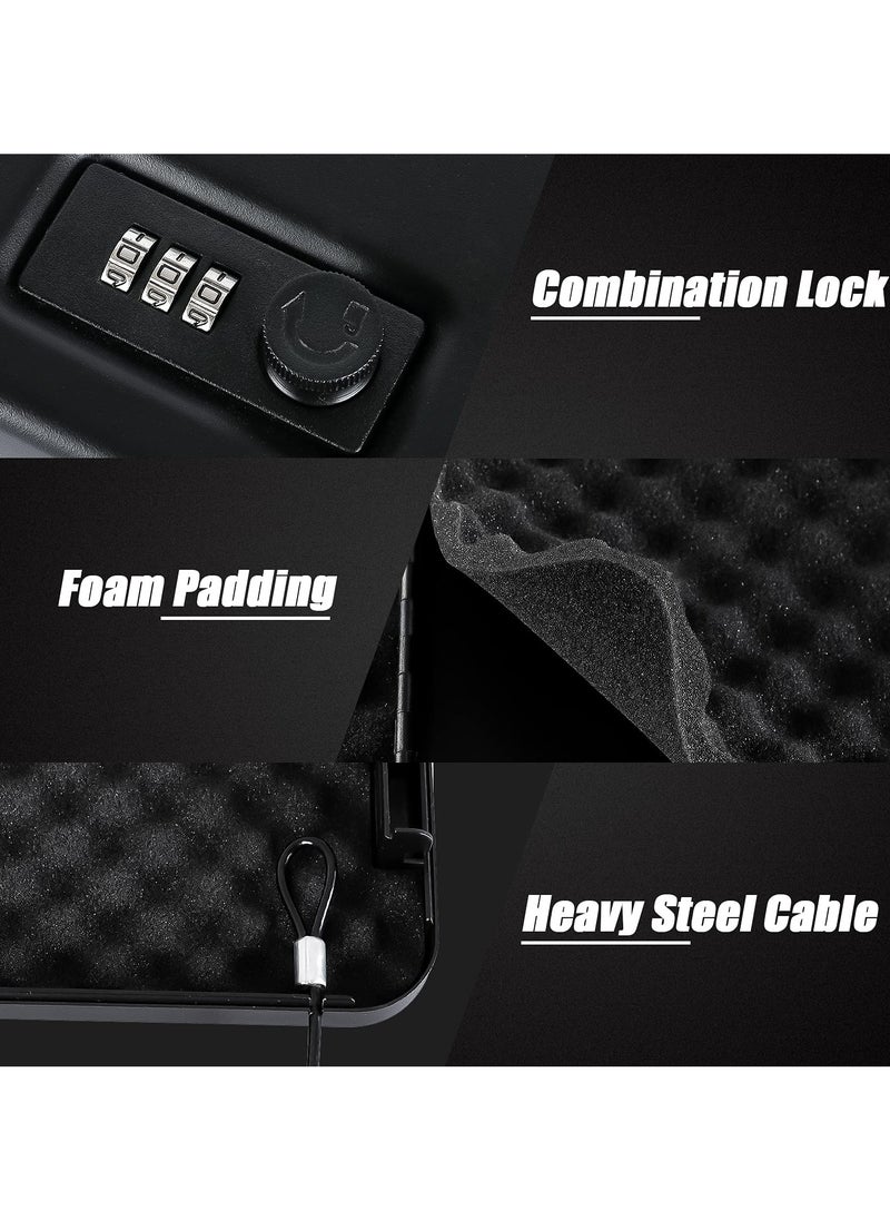 SYOSI Gun Safe for Pistols Small Handgun, Lock Box with Combination, Lock Portable Security Case Lock Box Safe, Handgun Lock Box, Portable Travel Pistol Safe for Car, Home, Travel (Black)  - Image 3