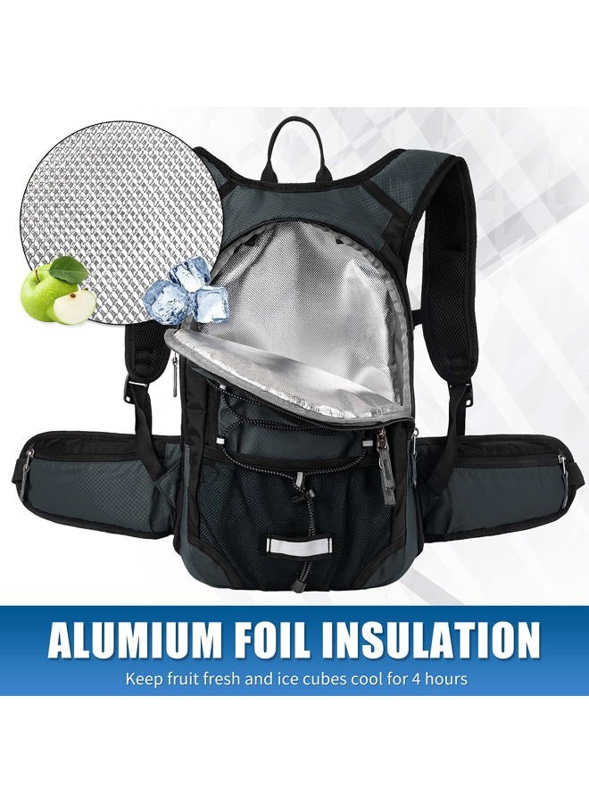 MIRACOL Hydration Pack Hiking Water Backpack - Insulated Water Bag with 2L Bladder Charcoal Grey - Image 2