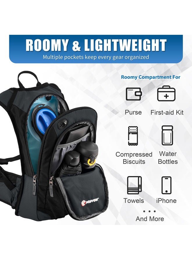MIRACOL Hydration Pack Hiking Water Backpack - Insulated Water Bag with 2L Bladder Charcoal Grey - Image 3
