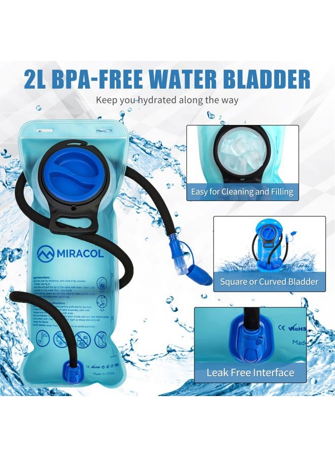 MIRACOL Hydration Pack Hiking Water Backpack - Insulated Water Bag with 2L Bladder Charcoal Grey - Image 5