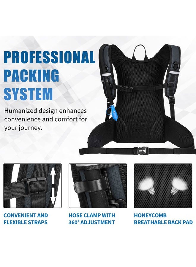 MIRACOL Hydration Pack Hiking Water Backpack - Insulated Water Bag with 2L Bladder Charcoal Grey - Image 4