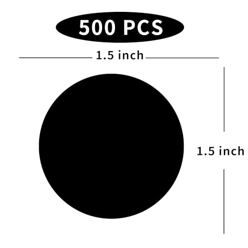 STARLIBOO Black Stickers, Dot Stickers 1.5 Inch, Black Circle Sticker, 500Pcs Garage Sale Price Sticker, Round Dot Labels for Office, Classroom - Image 2