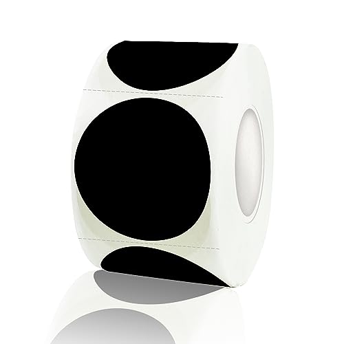 STARLIBOO Black Stickers, Dot Stickers 1.5 Inch, Black Circle Sticker, 500Pcs Garage Sale Price Sticker, Round Dot Labels for Office, Classroom - Image 1