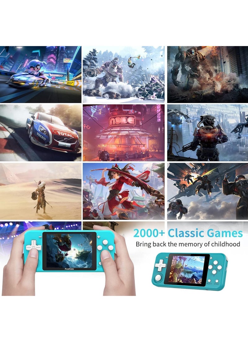 Powkiddy - POWKIDDY Q90 Portable Game Console, Open Source Linux System, Vibration Motor, 1100 Games, Compatible with Various Simulators  64G (Blue) - Image 1