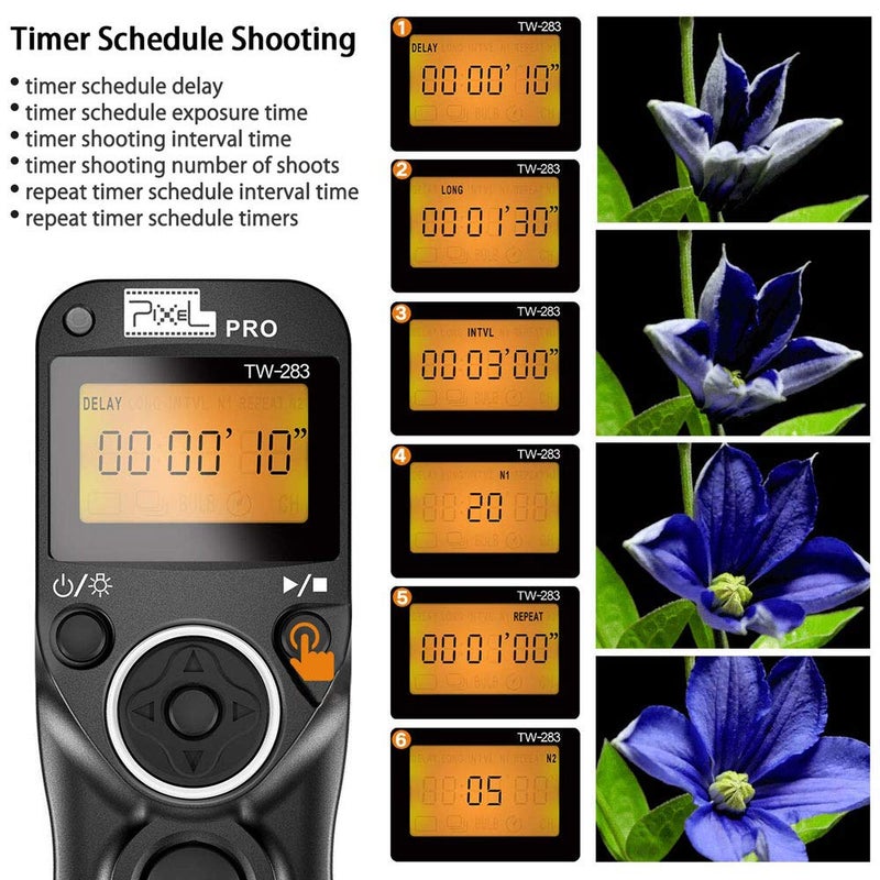 Pixel TW-283 DC0 Wireless Camrea Shutter Release Remote Control Compatible for Nikon Cameras D800 D810 D850 D700 D500 D300 - Image 5