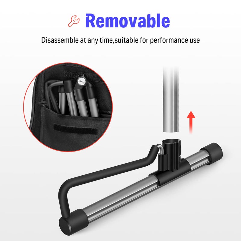 Donner Guitar Stand Acoustic,Folding Metal Electric Stands & Hangers,Bass Classical Travel Guitar Stand adjust for 30" 40" Mandolin, Bass, Banjo, Ukulele (Gray) - DS-1 - Image 3