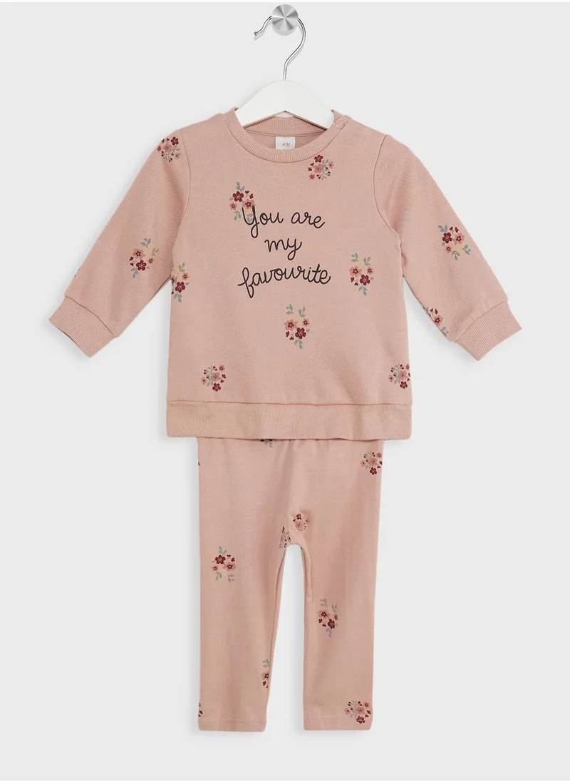 H&M Infant Aop Sweatshirt & Sweatpants Set