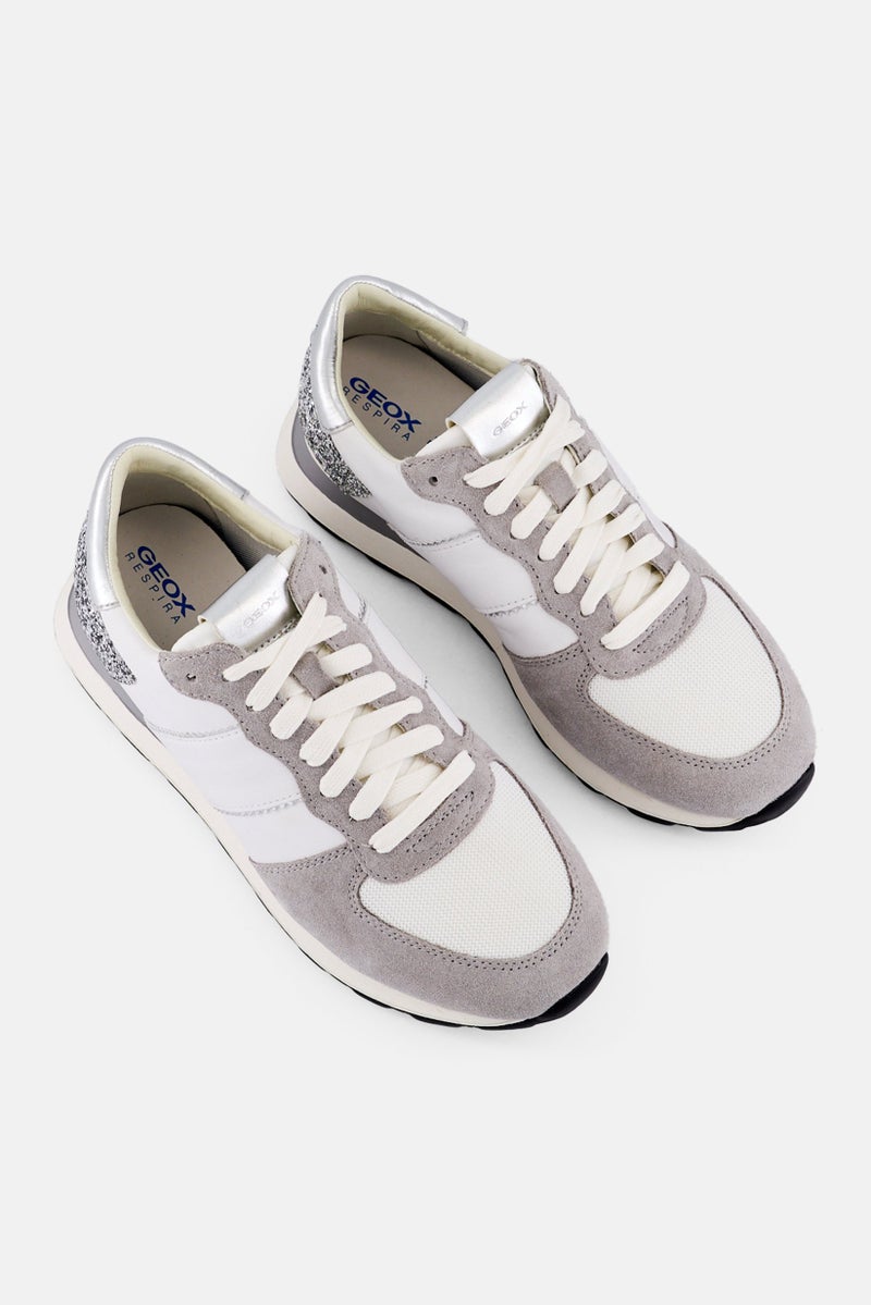 GEOX Women Lace Up Casual Sneaker, White  - Image 4