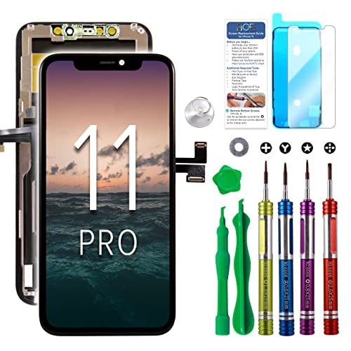 Ace Tech Cellular LCD Screen Replacement Compatible with iPhone 11 Pro 5.8 inch (Model A2160, A2217, A2215) 3D Touch Screen Display Digitizer Frame Assembly Repair Kit with Repair Tools - Image 1