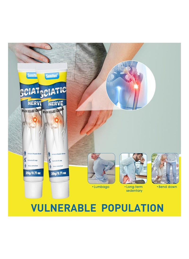 سوميفون كريم لتخفيف آلام العصب الوركي، قطعتين، يهدئ من الانزعاج الناتج عن الجلوس لفترات طويلة، تخفيف فعال لآلام العصب الوركي (20 جم + 20 جم)) - Image 3