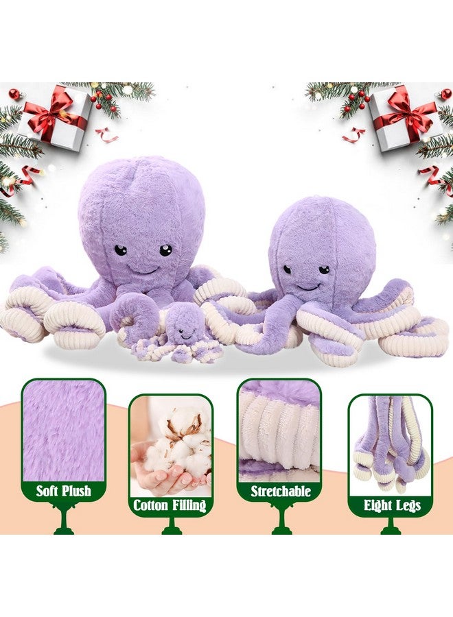 DENTRUN دنتورن حيوانات محشوة بأشكال الأخطبوط، دمية أخطبوط عملاقة محشوة ألعاب للأطفال البنات والأولاد والبالغين هدايا عيد الميلاد والهالوين، حيوانات بحرية محشوة، 7/16/24/32 بوصة، 5 ألوان - Image 3