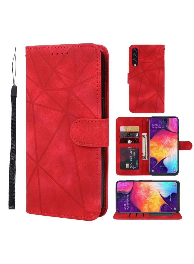 S-TOP Case For Samsung Galaxy A50 Skin Feel Geometric Lines Leather Phone Case - Image 1