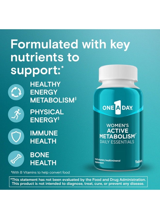 ONE A DAY One A Day Women's Active Metabolism Daily Essential, Multivitamin for Women, Metabolism Support, Vitamins for Women with All 8 B-Vitamins, Vitamin D, Magnesium & More,120 Count  - Image 2