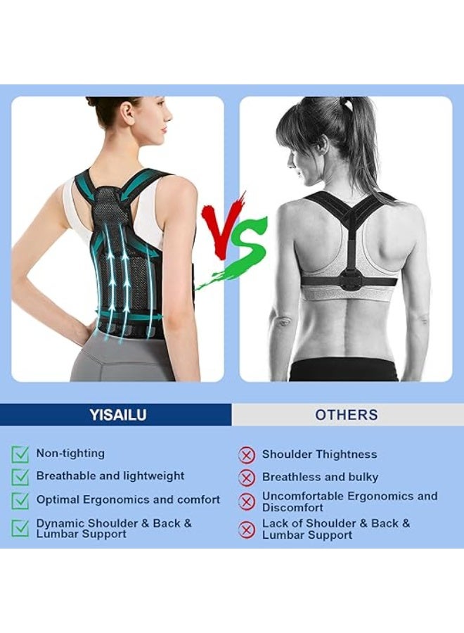Posture Corrector for Women & Men – Upgraded Adjustable Back Brace for Upper & Lower Back Pain Relief, Shoulder Straightener, Spine & Thoracic Support (S 26"-34") - Image 3