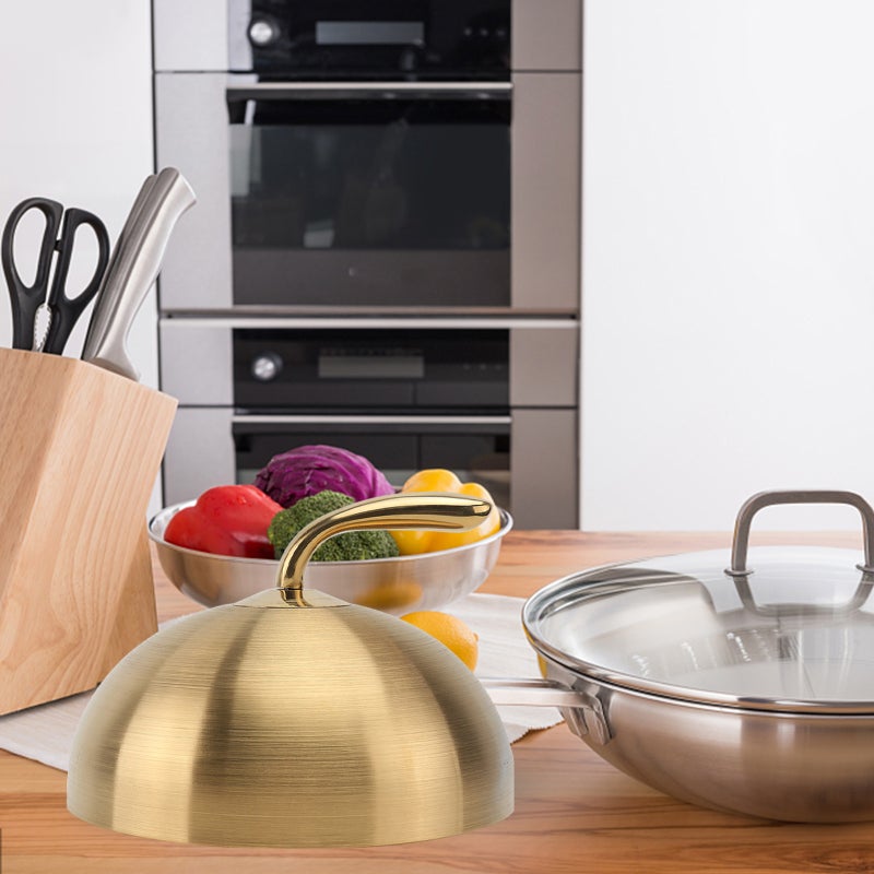 1PC Stainless Steel Steak Cover Western Food Supply Shape Cover (Golden) - Image 3