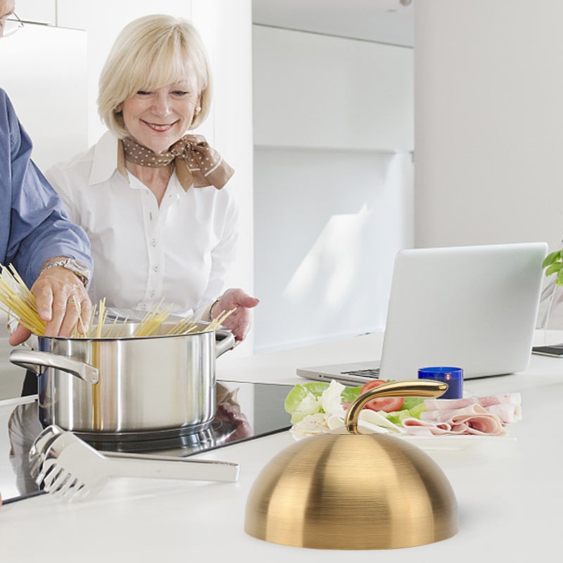 1PC Stainless Steel Steak Cover Western Food Supply Shape Cover (Golden) - Image 4