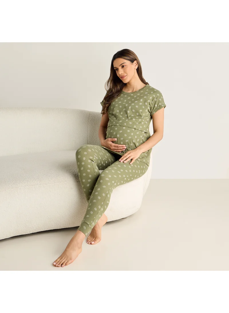 سبلاش فيڤ All-Over Print Cotton Maternity Pyjama Set