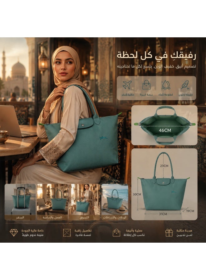 حقيبة توت كبيرة الحجم بلون بيئي لذكرى السبعين، نايلون بلون الأخضر الحكيم - Image 2