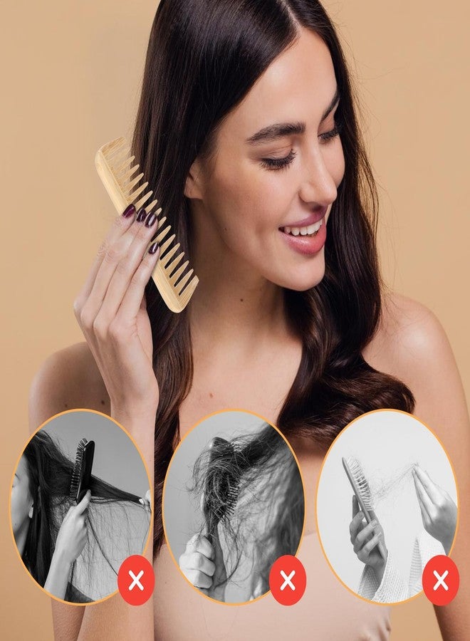 Hariendny Bamboo Wide Tooth Comb, Large Hair Detangling Comb, Natural wooden combs for Hair, Beard, Mustache, Travel-Friendly, Hand Polished, No Handle Design - Image 3