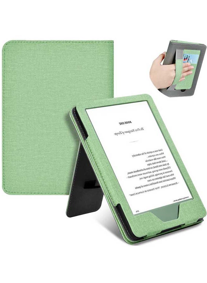 Tersely Slimshell Case Cover for 6" Kindle 11th Generation 2024/2022, Smart Shell Cover with Stand Function and Auto Sleep/Wake - Pink (Light Green) - Image 1