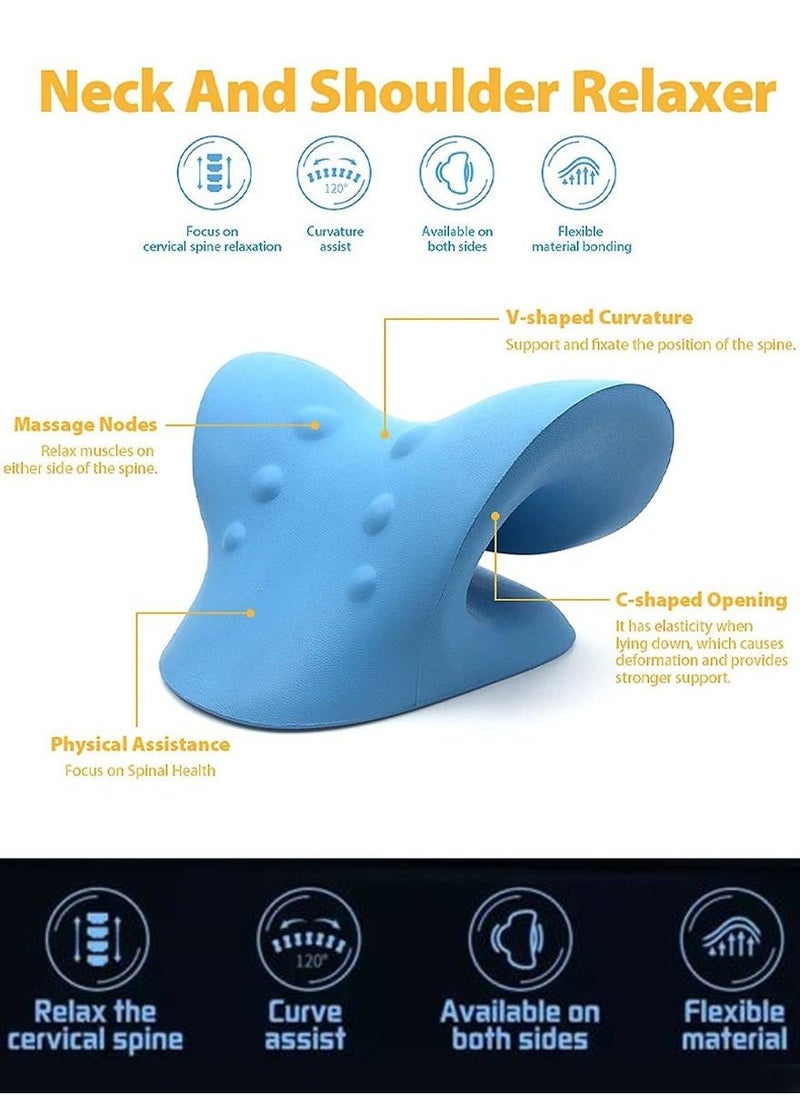 إسكدنيا Neck and Shoulder Relaxer, Cervical Traction Device for TMJ Pain Relief and Cervical Spine Alignment, Neck Stretcher Pillow, Chiropractic Pillow Neck Stretcher with Massage Point for Muscle Relax - Image 3