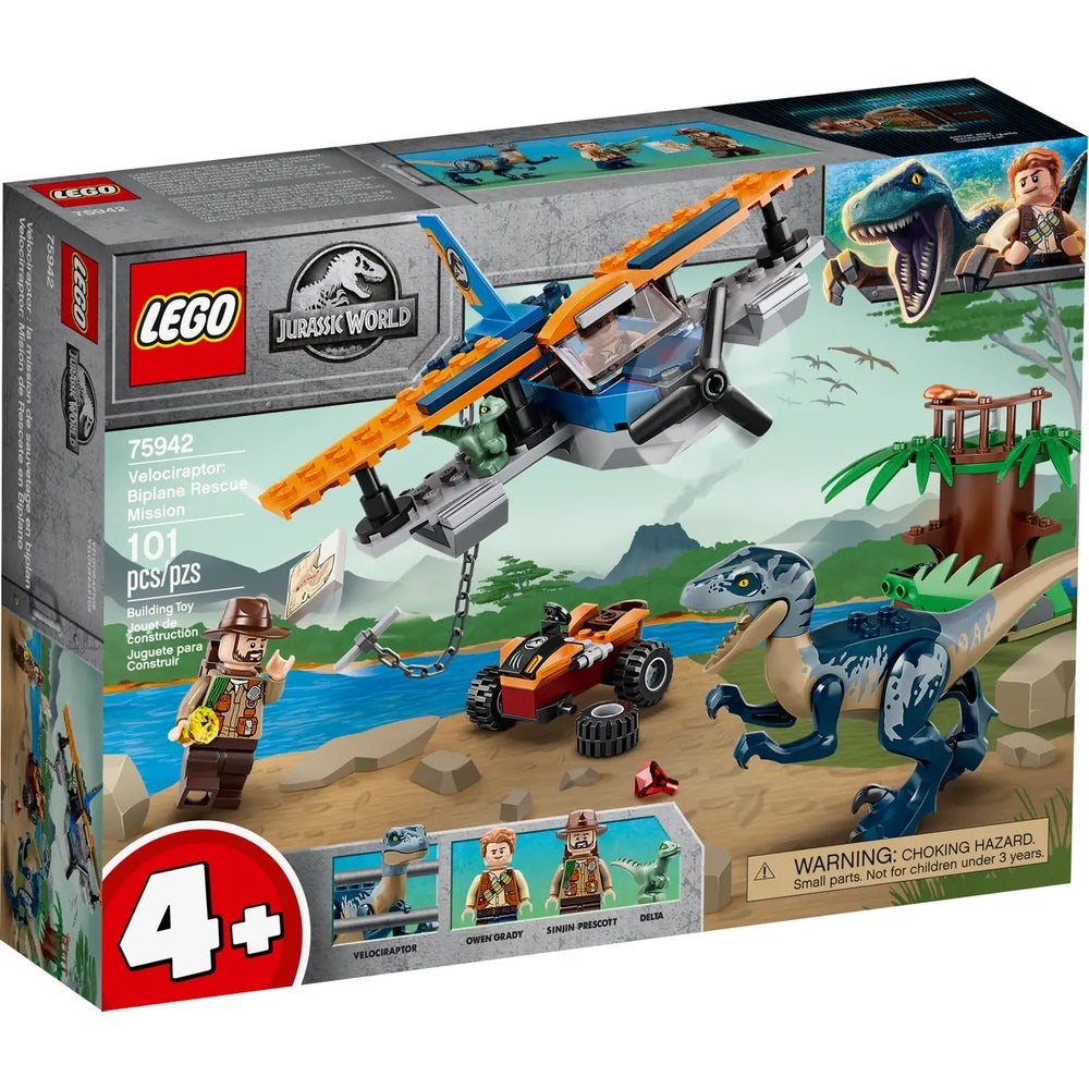 LEGO - Jurassic World Velociraptor: Biplane Rescue Mission 101 Pieces - 75942