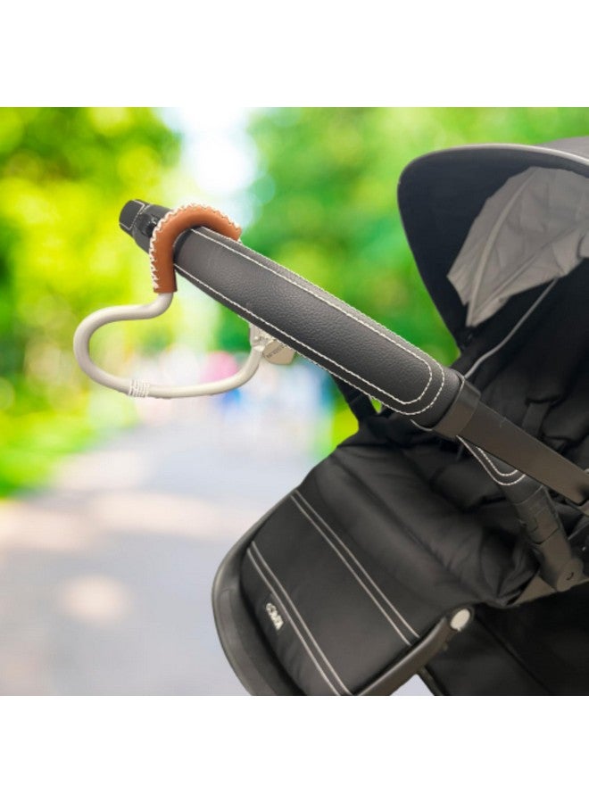 Kidco Buggy Heart Hook by BUGGYGEAR Silver Aluminum/Brown Leather- The Perfect Way to Carry Your Baby Diaper Bag - Use The Hook on Your Stroller Handle Bars and Let The Hooks Do The Work Buggy Gear - Image 5