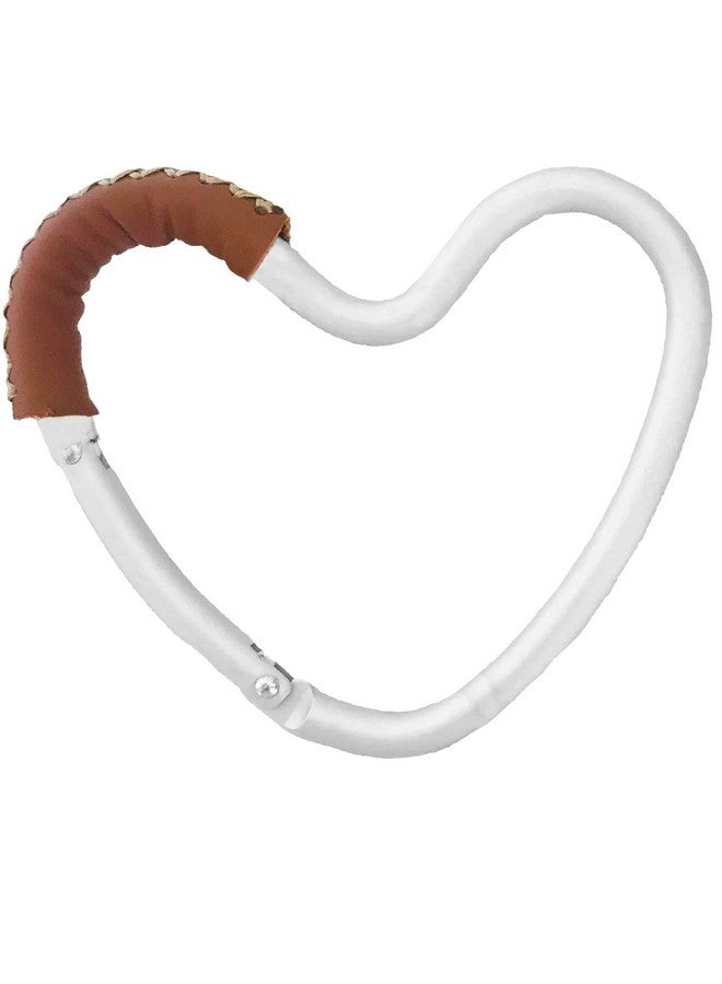 Kidco Buggy Heart Hook by BUGGYGEAR Silver Aluminum/Brown Leather- The Perfect Way to Carry Your Baby Diaper Bag - Use The Hook on Your Stroller Handle Bars and Let The Hooks Do The Work Buggy Gear - Image 4
