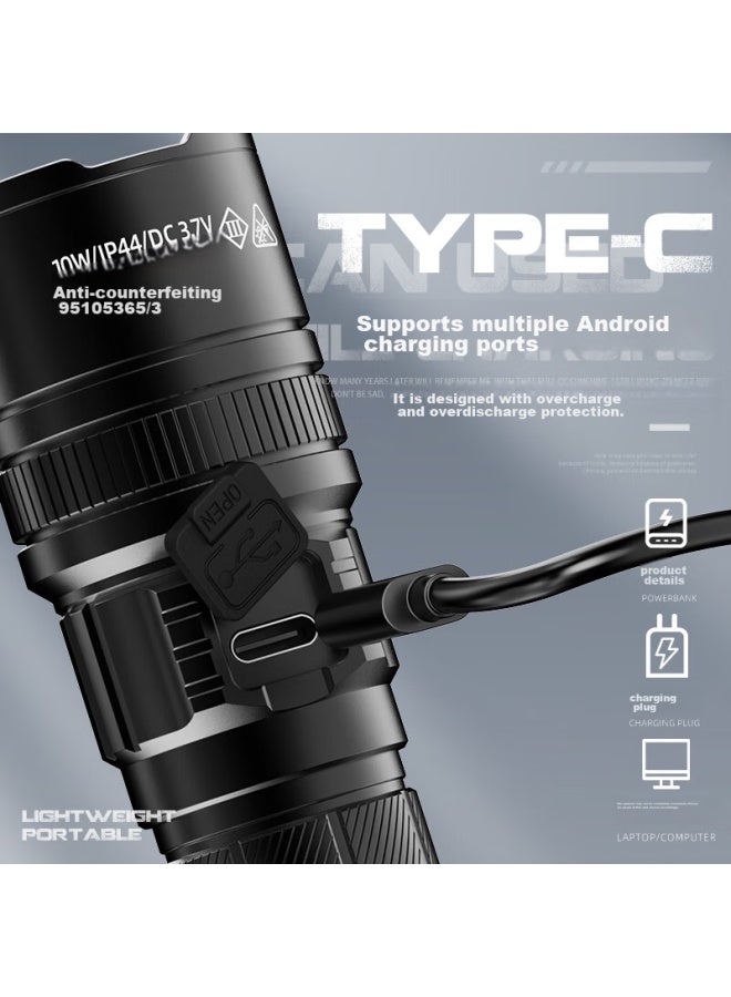 Supfire Gt25 High-intensity Flashlight With Zoom, Long-range, Long Battery Life, Outdoor, Rechargeable, Portable, Emergency Lighting For Home Use - Image 5