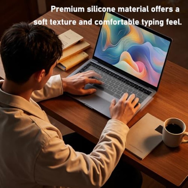 Laptops 2pcs Clear Keyboard Cover Skin, Ultra Thin Silicone Waterproof Dustproof Protector for 12-14 Inch Laptops Keyboards, Washable Transparent Keyboard Skin L:12.2 x W:5.08 - Image 5
