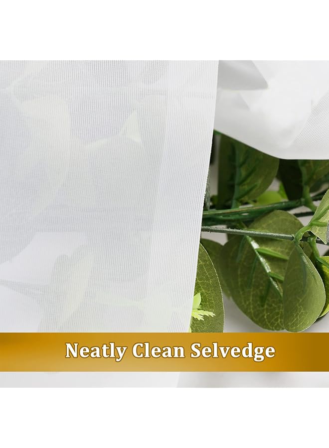 إيروريكس ستائر شفافة لغرفة المعيشة، ستائر شفافة بيضاء لغرفة المعيشة، ستائر شفافة شبه شفافة من قماش الكتان، خفيفة وجيدة التهوية لغرفة المعيشة وغرفة النوم والمنزل الريفي، عرض 100 × طول 200 سم - Image 4