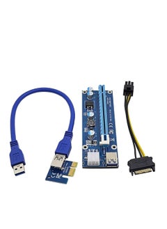 Y&D PCI-e Express 1x to 16x USB 6Pin Graphics Extension Power Adapter Cable  - Image 1