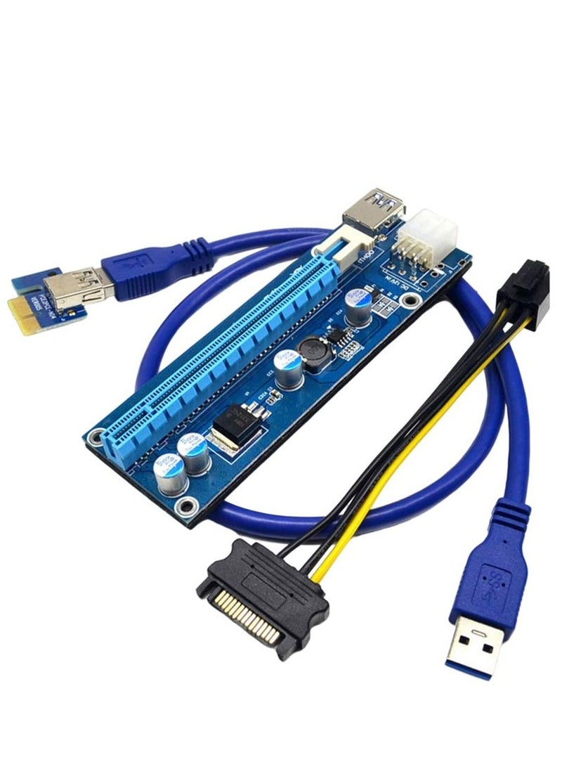 Y&D PCI-e Express 1x to 16x USB 6Pin Graphics Extension Power Adapter Cable - Image 2