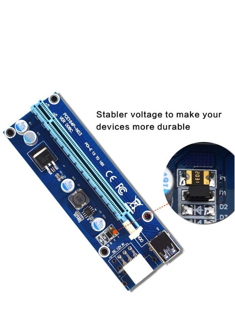 Y&D PCI-e Express 1x to 16x USB 6Pin Graphics Extension Power Adapter Cable - Image 3