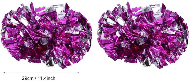 woobles Cheerleading Pom Poms, Plastic Cheerleader Aerobics Pom Poms Pompoms Great for School Sports Competition/Dance Party (1 Pair/Set) - Image 2