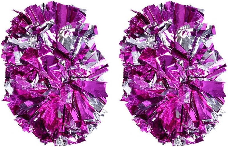 woobles Cheerleading Pom Poms, Plastic Cheerleader Aerobics Pom Poms Pompoms Great for School Sports Competition/Dance Party (1 Pair/Set) - Image 4