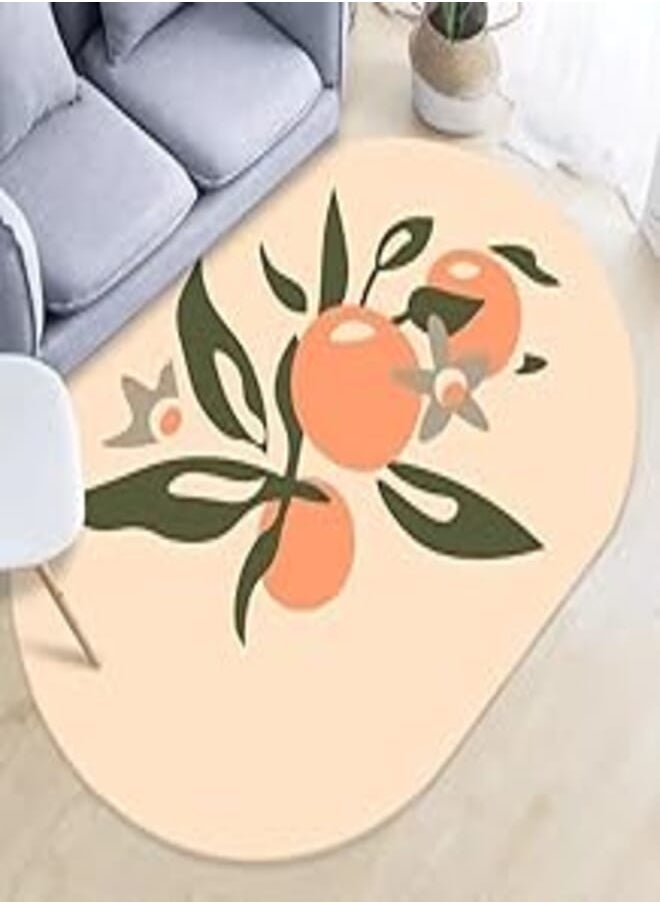 LESTER LESTER Absorbant Non-Slip Mat oval shape modern design peach 50x80cm 