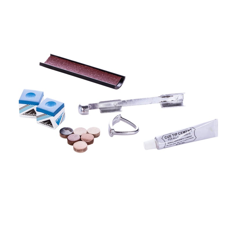 Mizerak Pool Cue Tip Repair Kit â€“ Billiards Kit with Replacement Tips, Cement, Clamp, Chalk & Shaping Tools â€“ Complete Cue Maintenance Set - Image 1